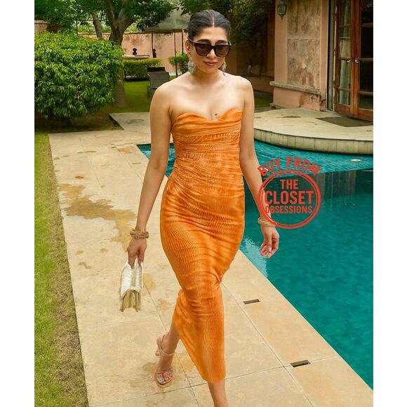 LAST ONE!!! ZARA Fitted Strapless Midi Dress NWT - Picture 8 of 16